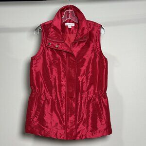 Coldwater Creek Womens Red Satin-Style Sleeveless All Season Elegant Vest XS(4)